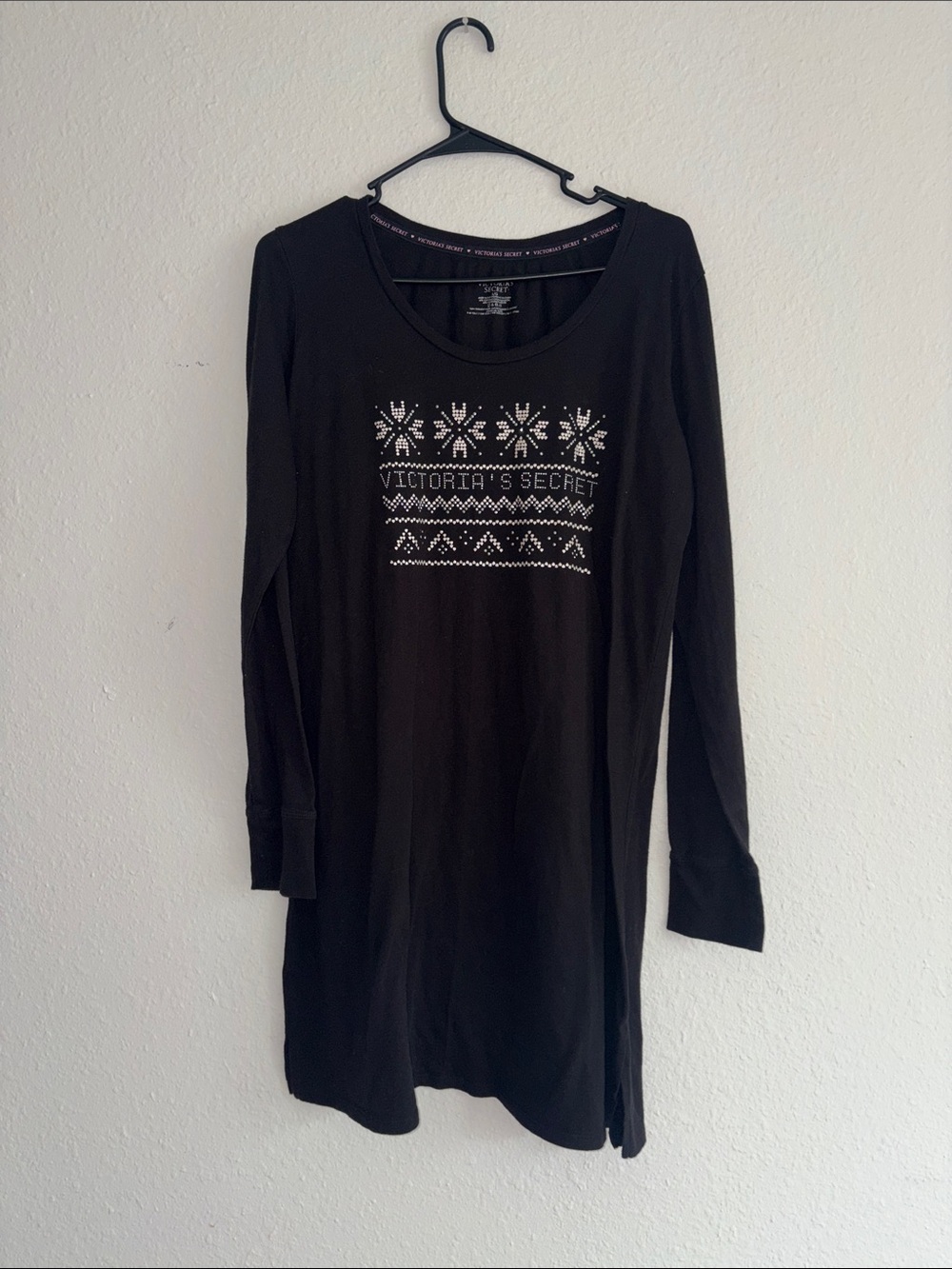 Victoria's Secret Black Tee with White Logo
